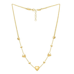 14k Yellow Gold Puff Heart Adjustable Necklace - Sable Gold