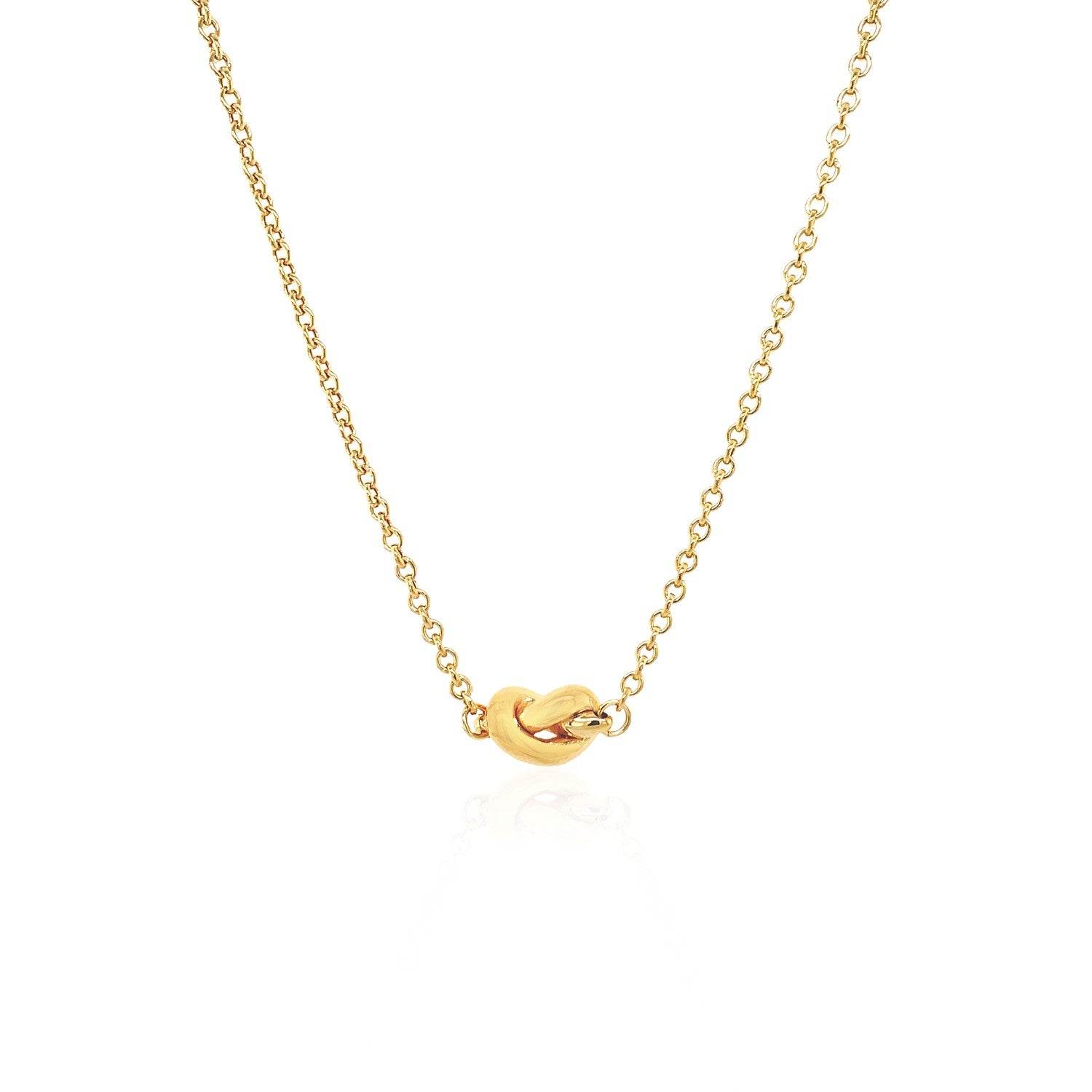 14k Yellow Gold Chain Necklace with Polished Knot - Sable Gold