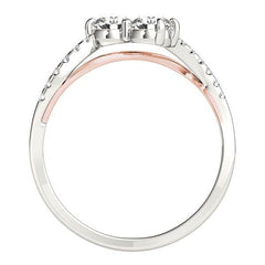 Two Stone Diamond Ring with Curved Band in 14k White And Rose Gold (5/8 cttw) - Sable Gold