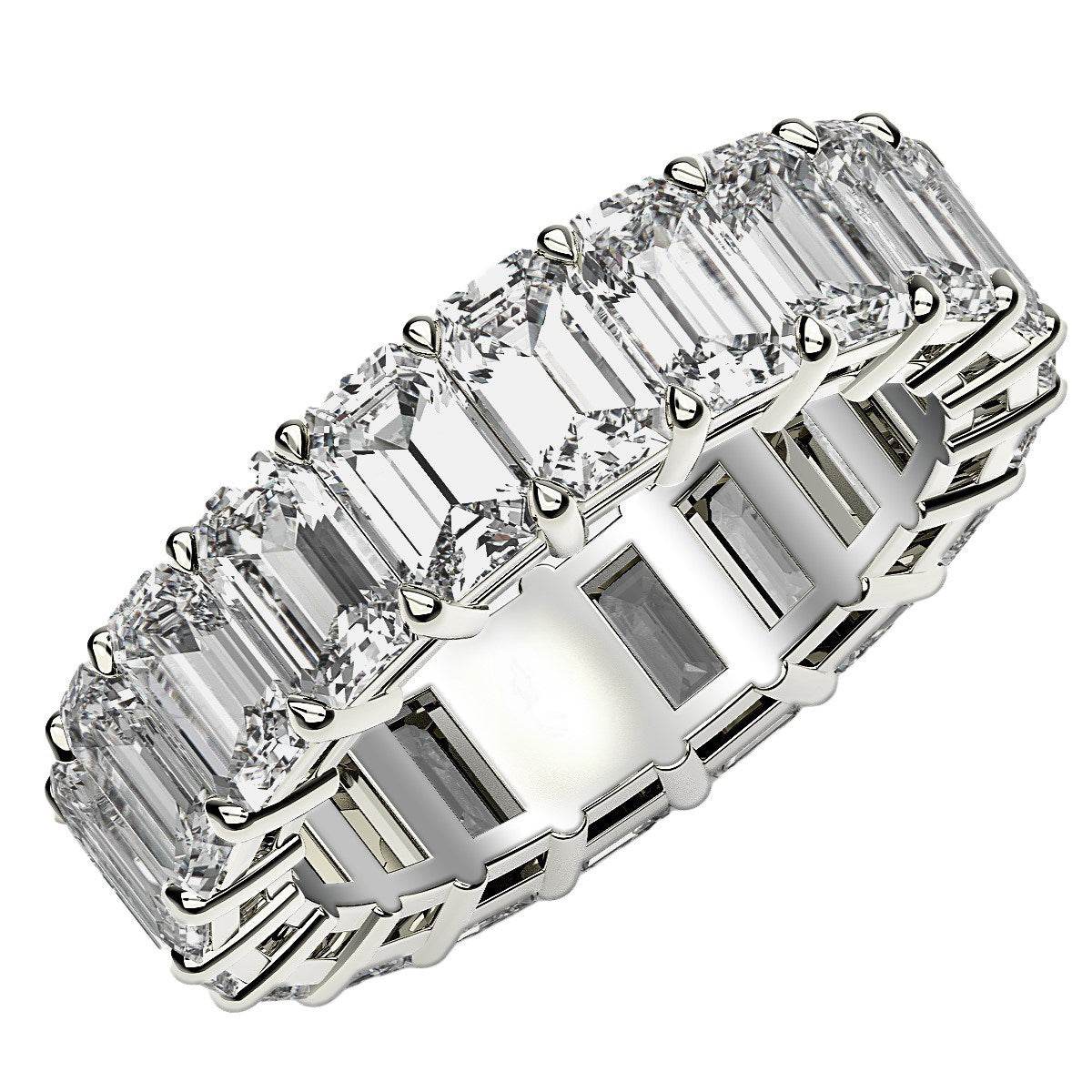 Emerald Cut Lab Grown Diamond Eternity Ring in 14k White Gold (7 cttw FG/VS2) - Sable Gold