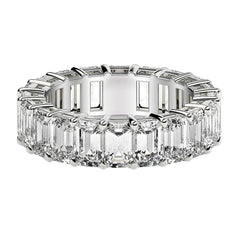 Emerald Cut Lab Grown Diamond Eternity Ring in 14k White Gold (7 cttw FG/VS2) - Sable Gold