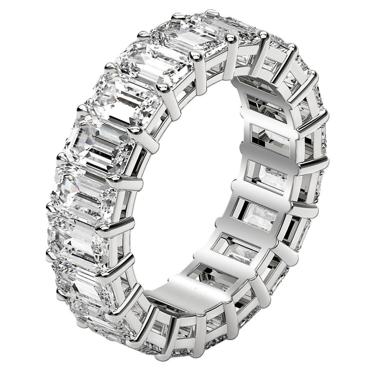 Emerald Cut Lab Grown Diamond Eternity Ring in 14k White Gold (7 cttw FG/VS2) - Sable Gold