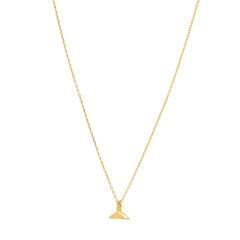 Whale Tail Necklace in 14K Yellow Gold