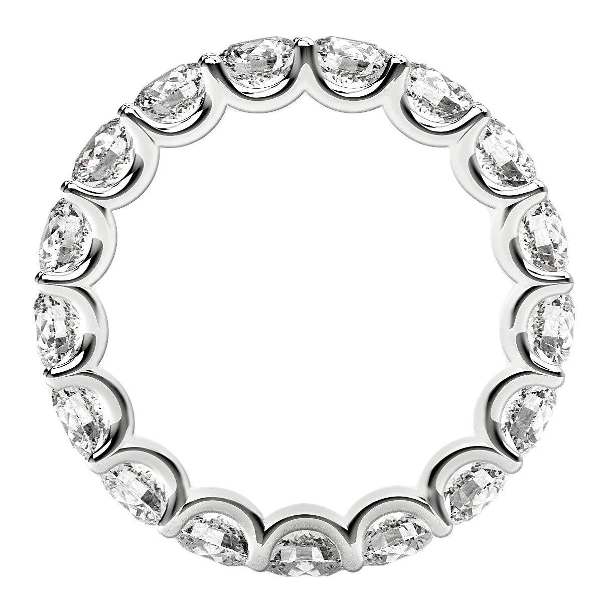 Round Cut Lab Grown Diamond Eternity Ring in 14k White Gold (3 cttw FG/VS2) - Sable Gold