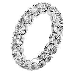 Round Cut Lab Grown Diamond Eternity Ring in 14k White Gold (3 cttw FG/VS2) - Sable Gold