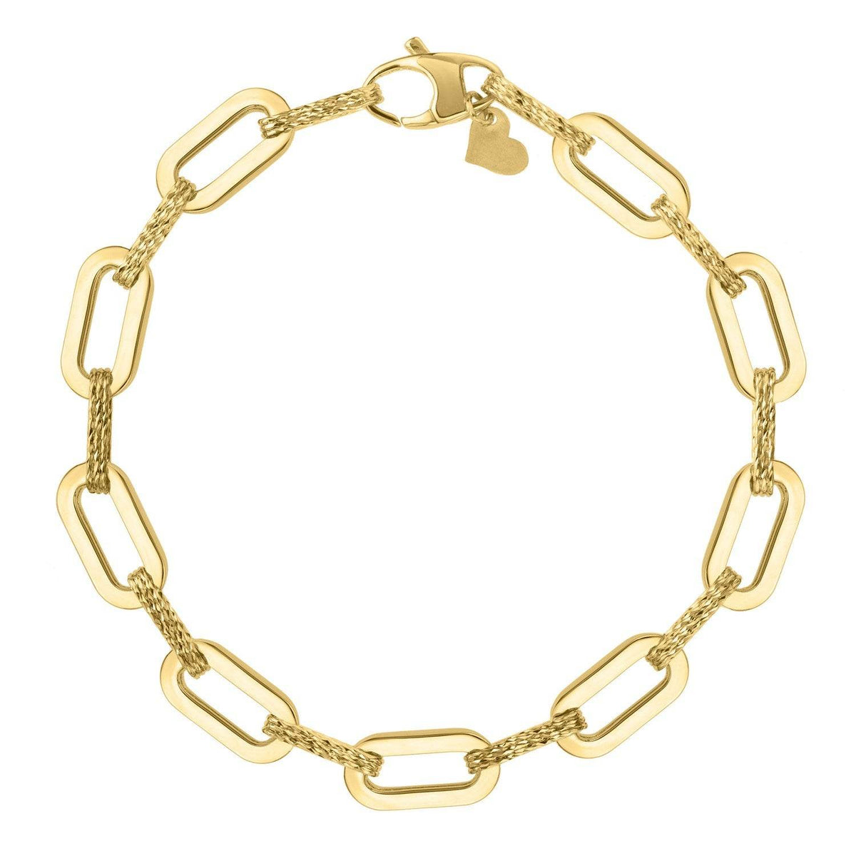 14k Yellow Gold Diamante Paperclip Chain Bracelet (7.00 mm) - Sable Gold