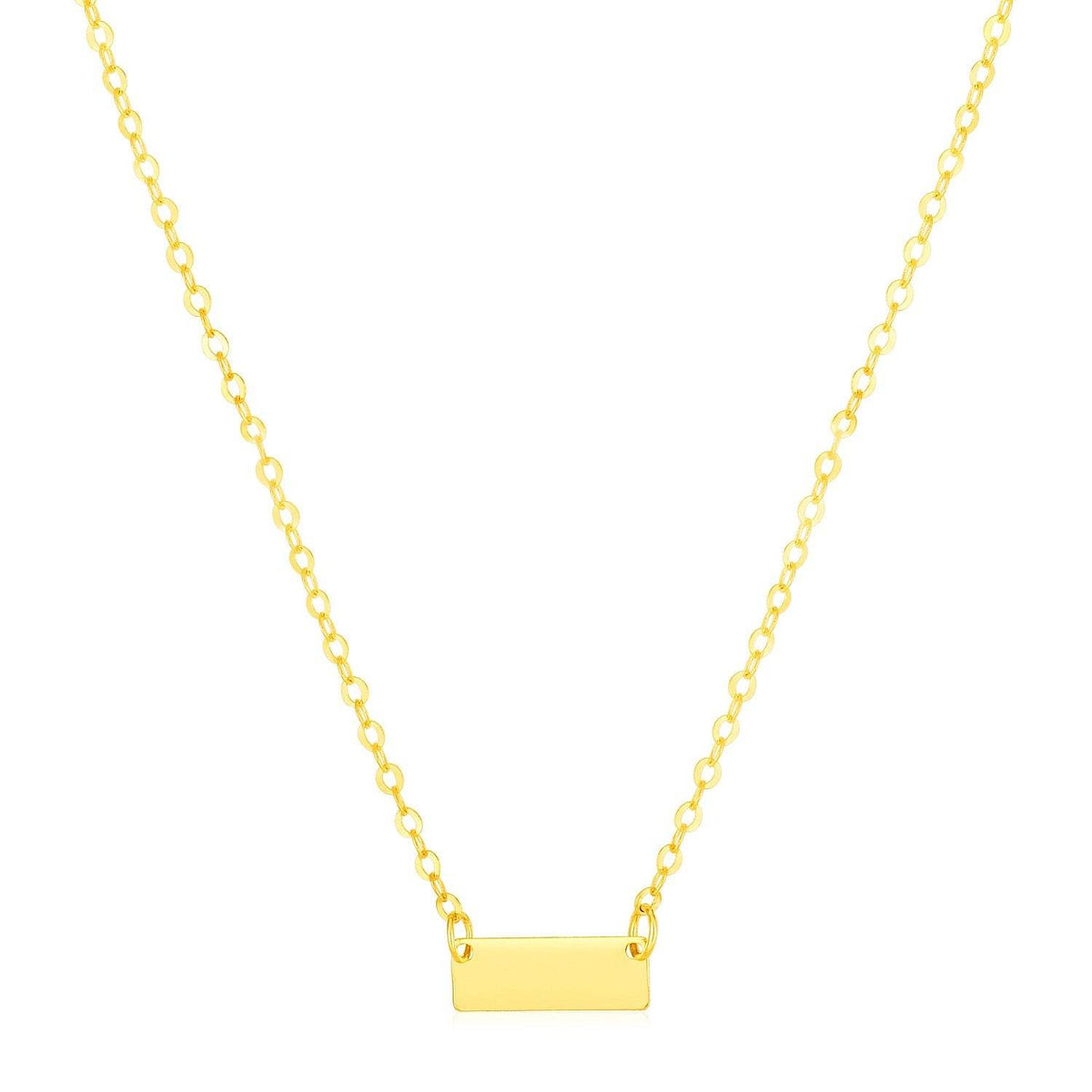 14k Yellow Gold Polished Mini Bar Necklace - Sable Gold