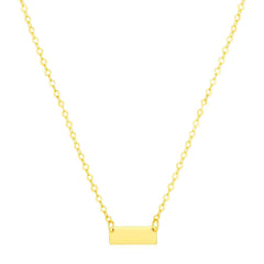 14k Yellow Gold Polished Mini Bar Necklace - Sable Gold