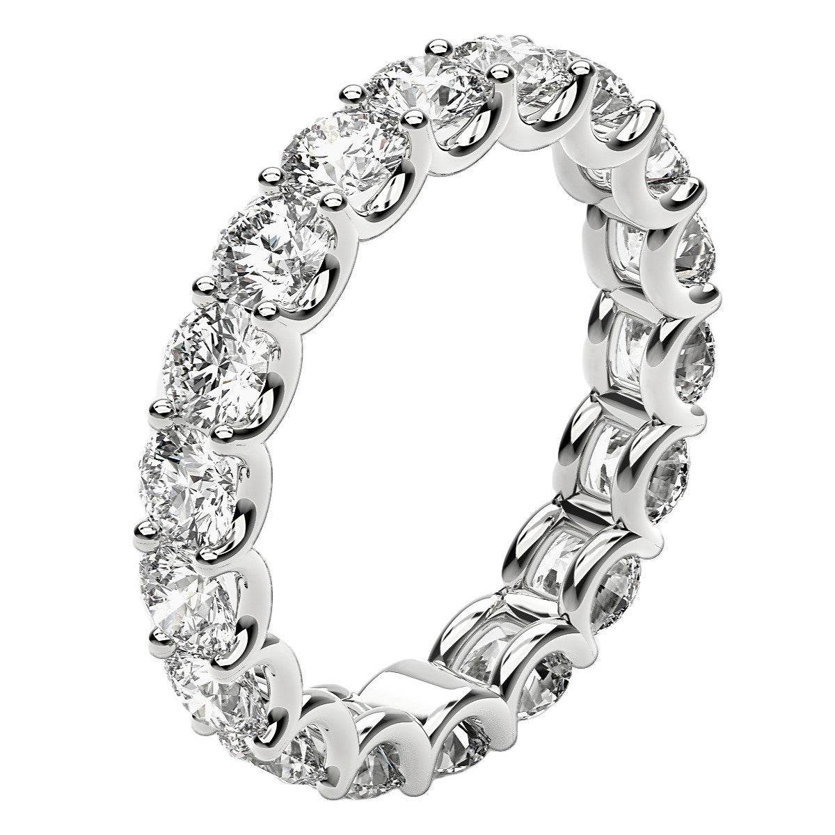 Round Cut Lab Grown Diamond Eternity Ring in 14k White Gold (2 cttw FG/VS2) - Sable Gold