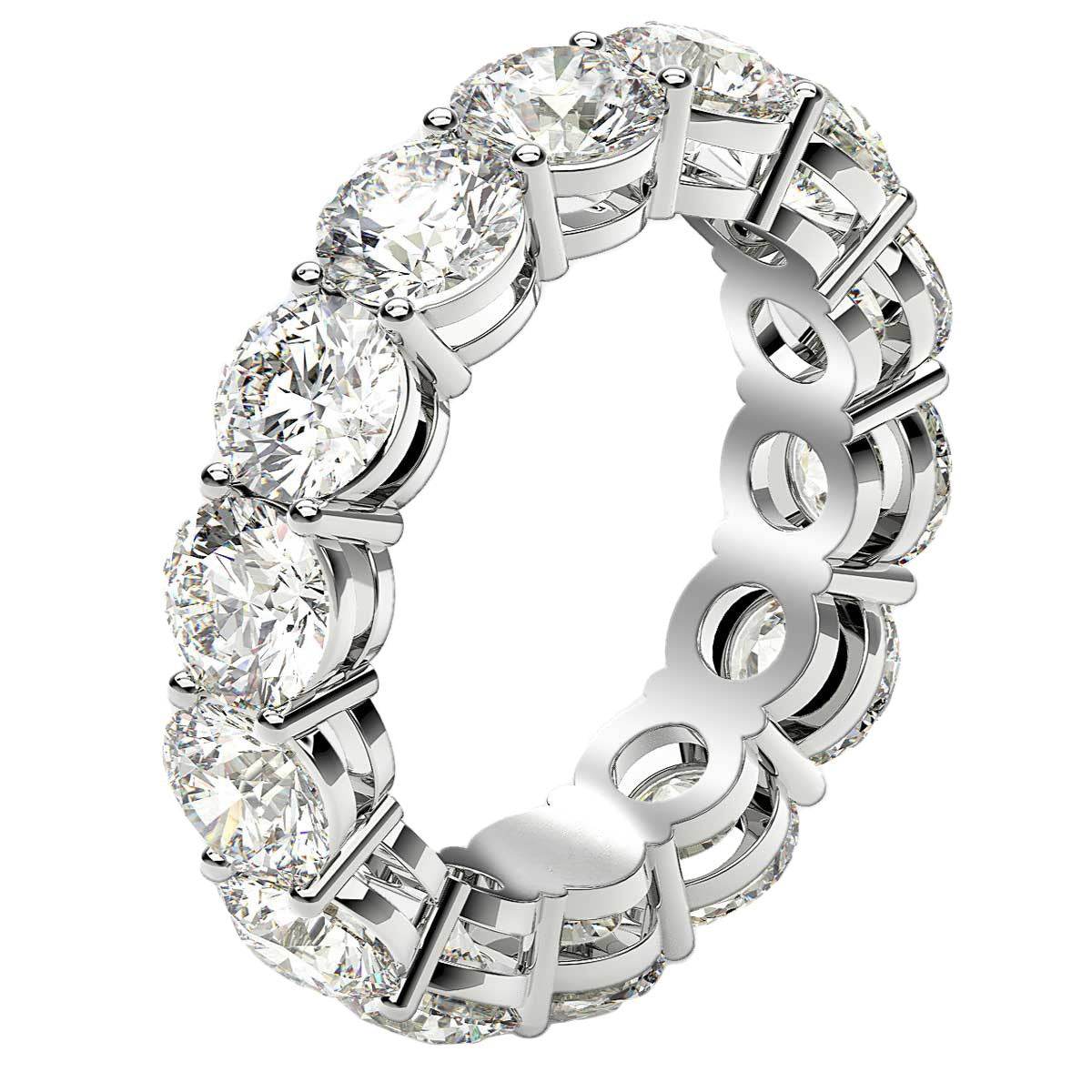 Round Cut Lab Grown Diamond Eternity Ring in 14k White Gold (6 cttw FG/VS2) - Sable Gold