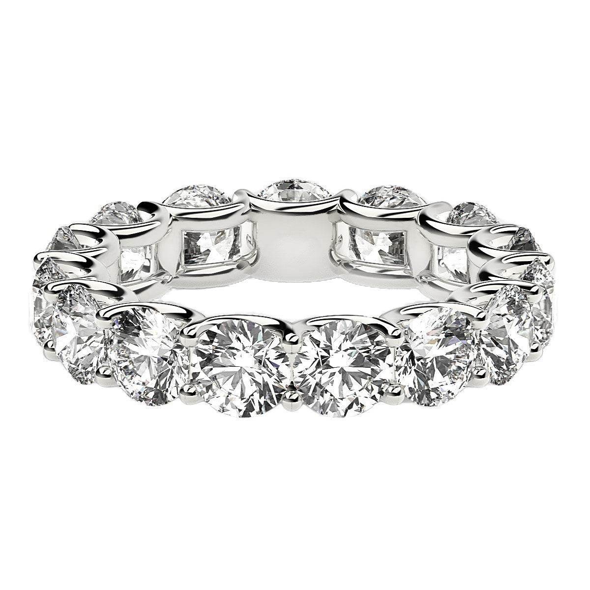 Round Cut Lab Grown Diamond Eternity Ring in 14k White Gold (5 cttw FG/VS2) - Sable Gold