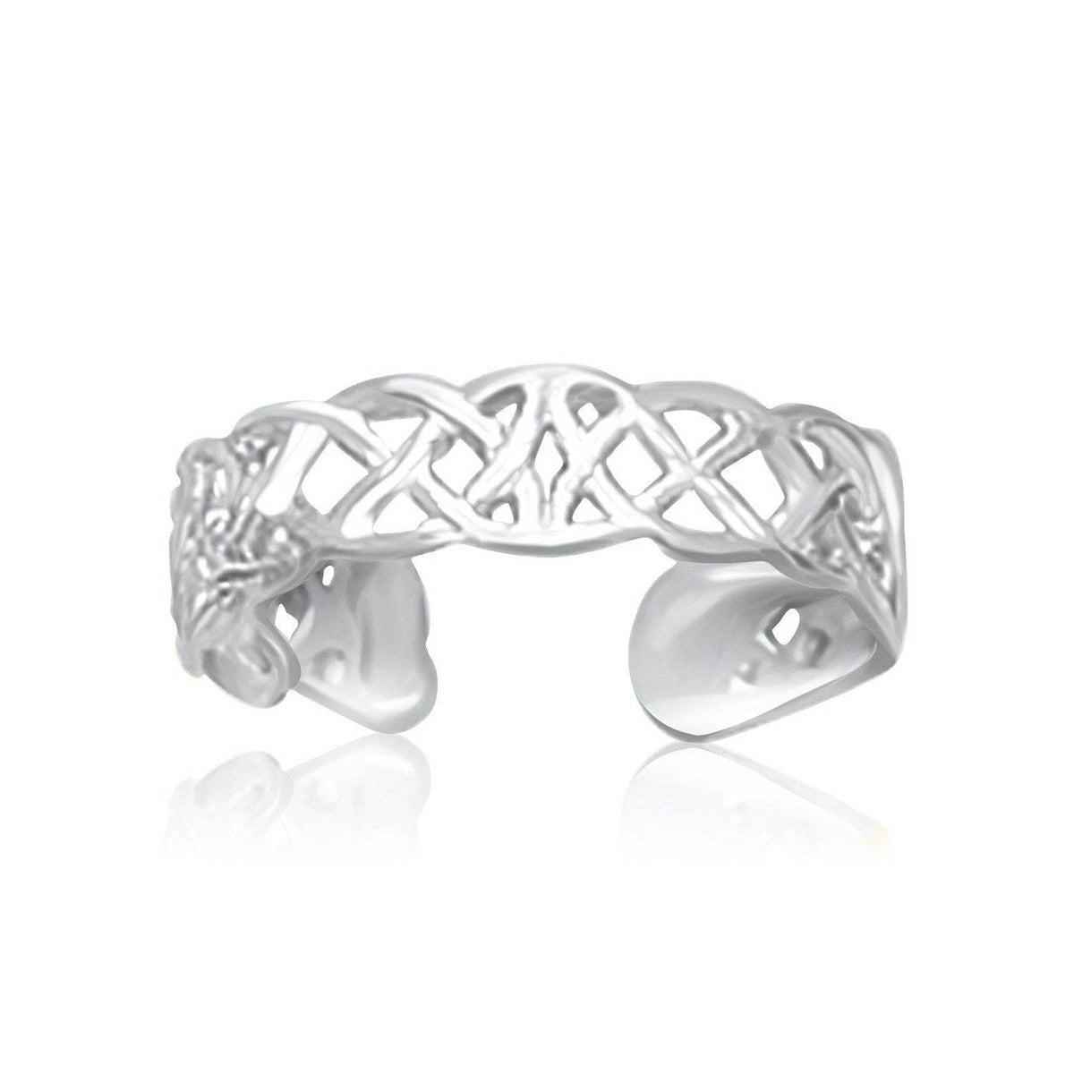 14k White Gold Toe Ring in a Celtic Knot Style - Sable Gold