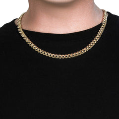 14k Yellow Gold Miami Cuban Semi Solid Chain (8.00 mm) - Sable Gold