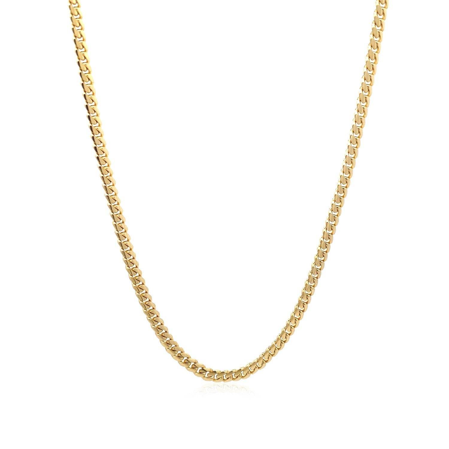 10k Yellow Gold Classic Solid Miami Cuban Chain (3.20 mm) - Sable Gold