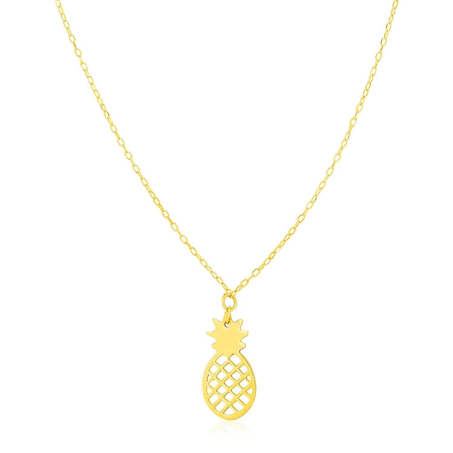 14K Yellow Gold Pineapple Necklace - Sable Gold