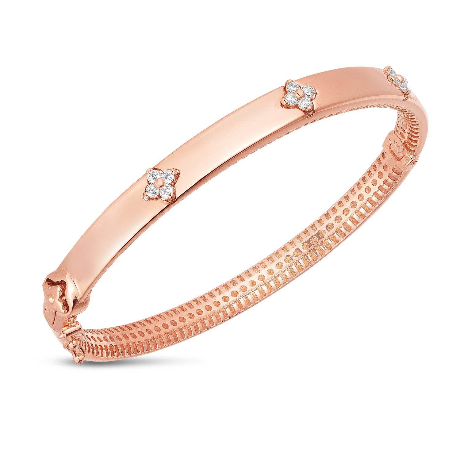 14k Rose Gold Trilogy Diamond Bangle (5.40 mm) - Sable Gold