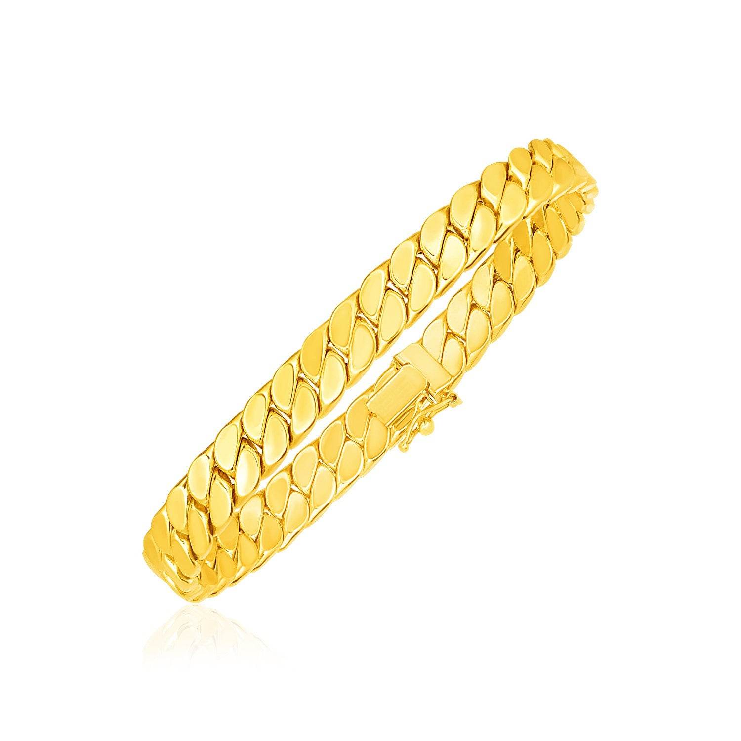 14k Yellow Gold 8 inch Mens Curb Chain Bracelet (8.00 mm) - Sable Gold