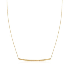 14k Yellow Gold Thin Textured Bar Necklace - Sable Gold