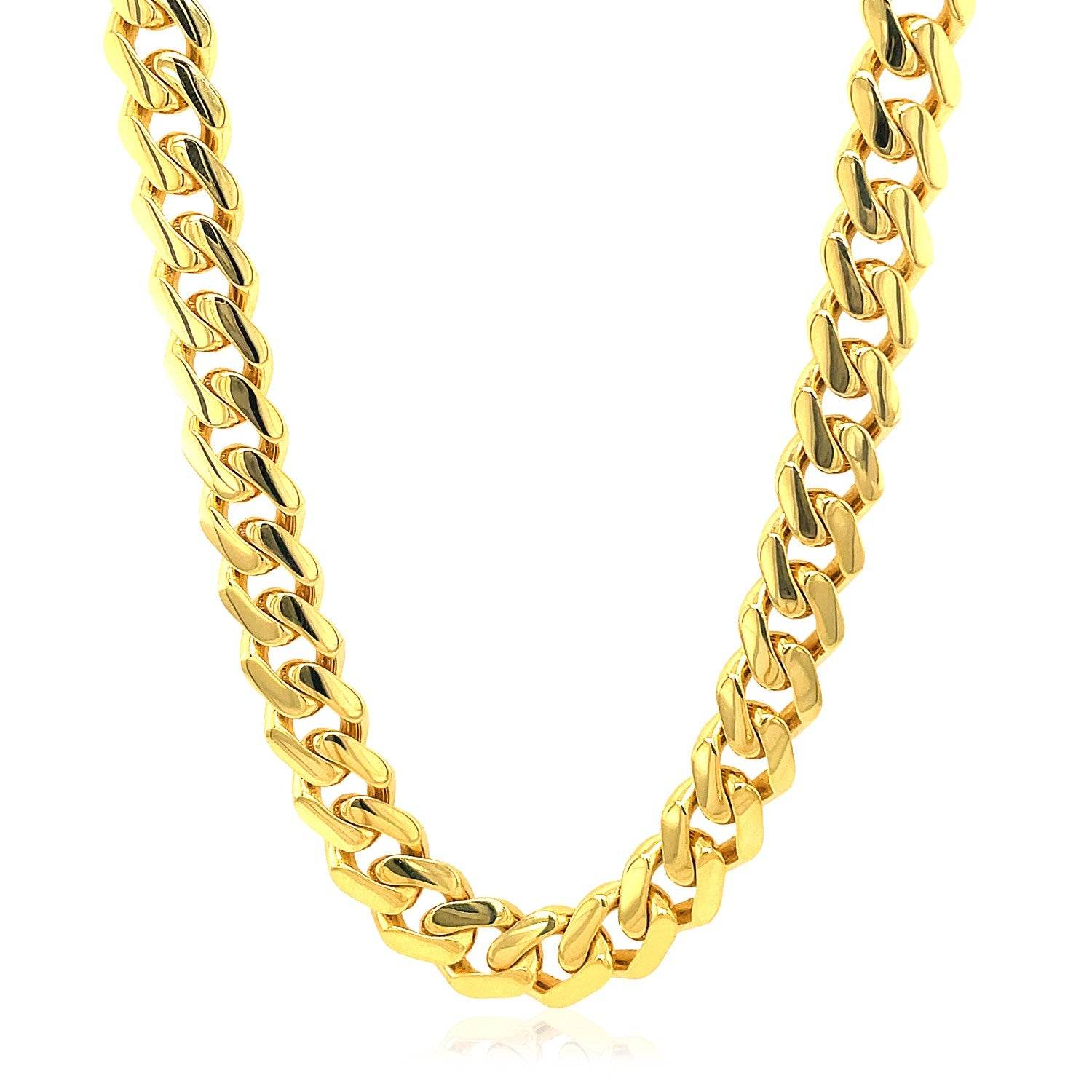 14k Yellow Gold Polished Miami Cuban Chain Necklace - Sable Gold