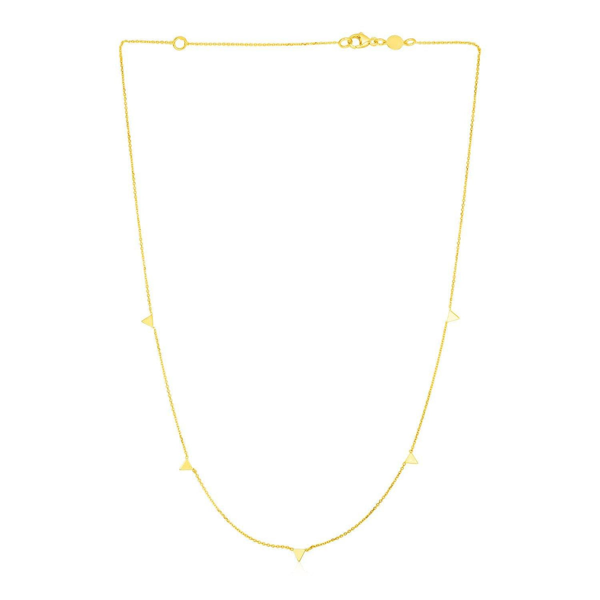 14K Yellow Gold Necklace with Triangles - Sable Gold