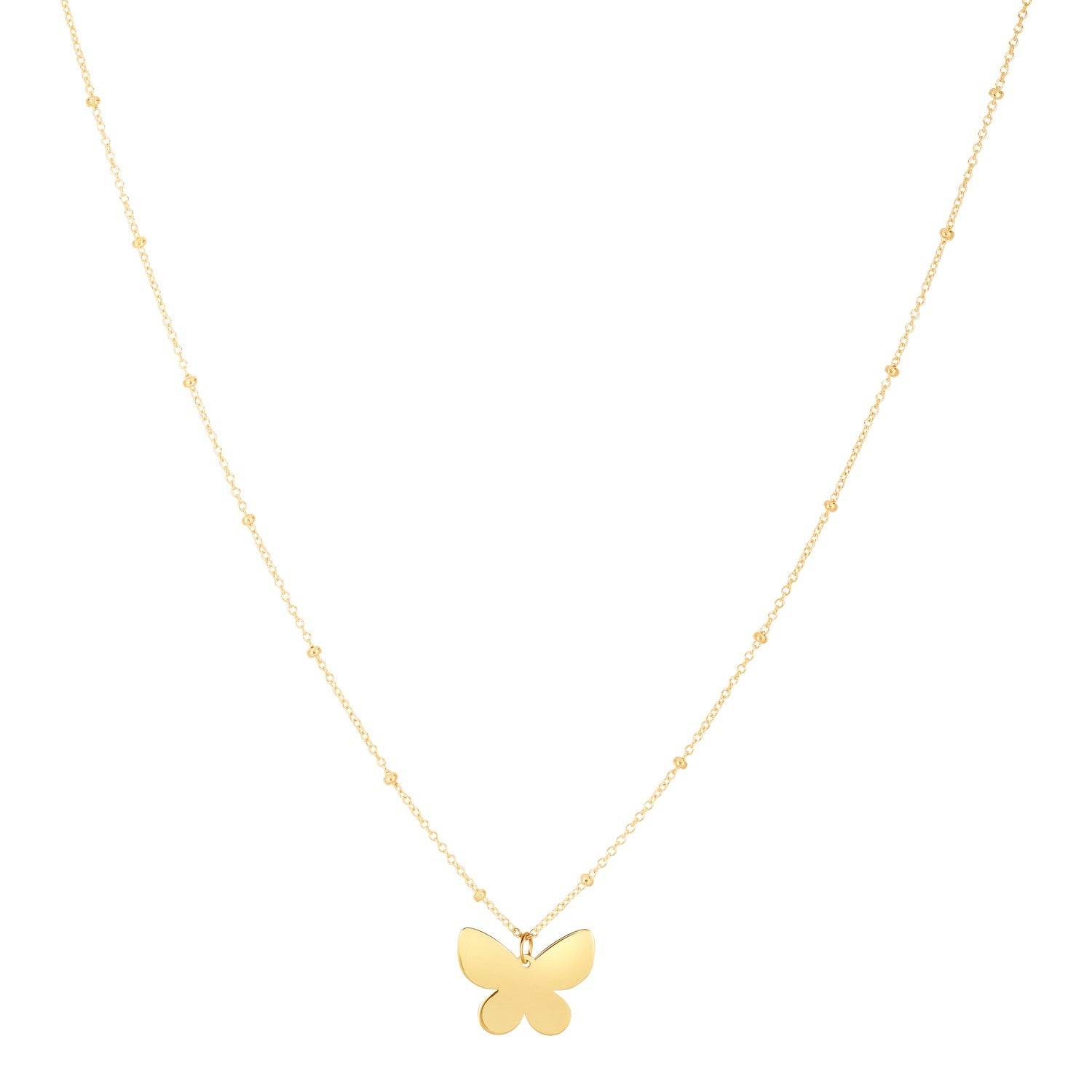 14k Yellow Gold Ppillon Butterfly Necklace - Sable Gold