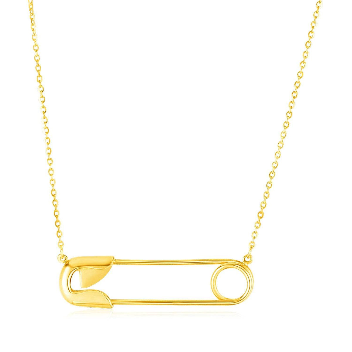 14k Yellow Gold Safety Pin Necklace - Sable Gold