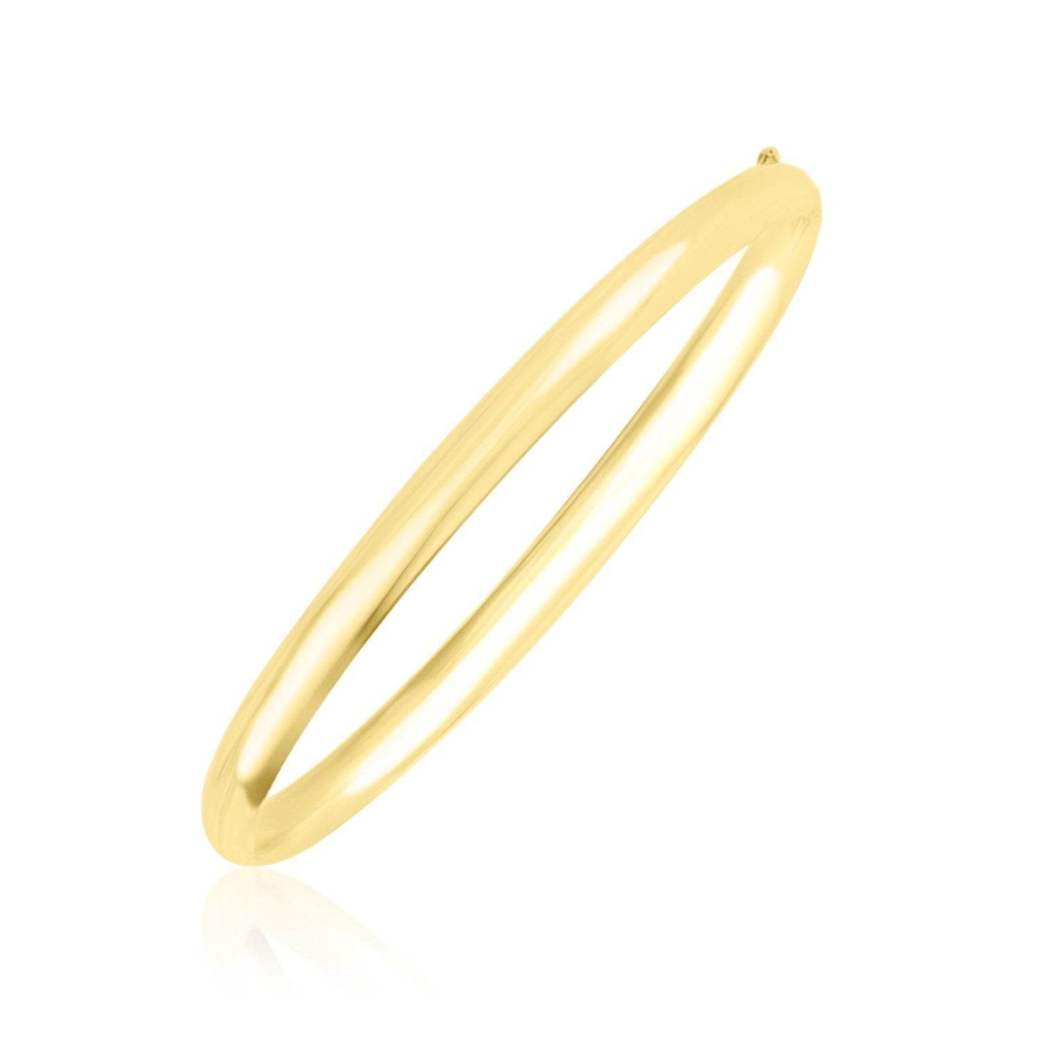 10k Yellow Gold Dome Style Shiny Bangle (3.30 mm) - Sable Gold