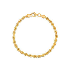 Silk Rope Chain Bracelet in 14k Yellow Gold (3.70 mm) - Sable Gold