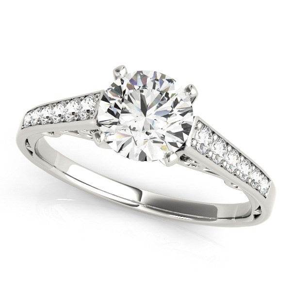 14k White Gold Cathedral Design Diamond Engagement Ring (1 1/4 cttw) - Sable Gold