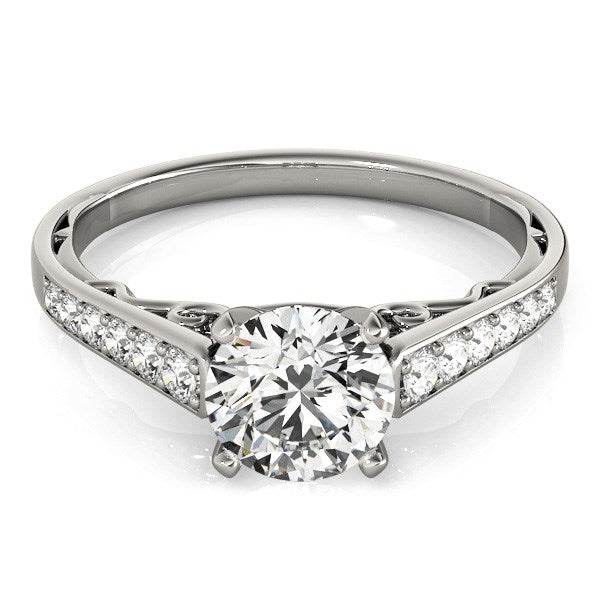 14k White Gold Cathedral Design Diamond Engagement Ring (1 1/4 cttw) - Sable Gold