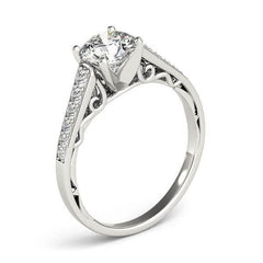 14k White Gold Cathedral Design Diamond Engagement Ring (1 1/4 cttw) - Sable Gold