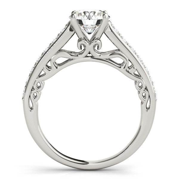 14k White Gold Unique Detailing Diamond Engagement Ring (1 1/3 cttw) - Sable Gold