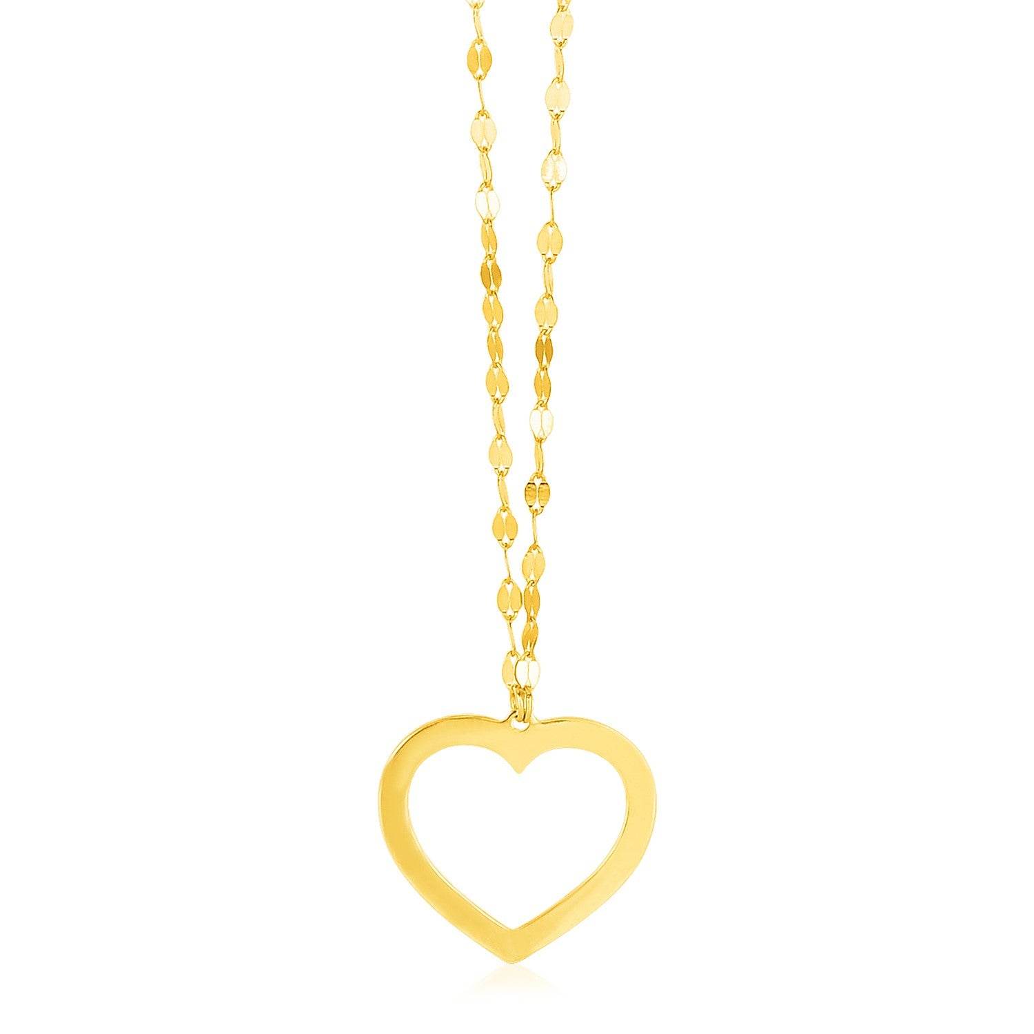 14k Yellow Gold Necklace with Reversible Heart Pendant - Sable Gold