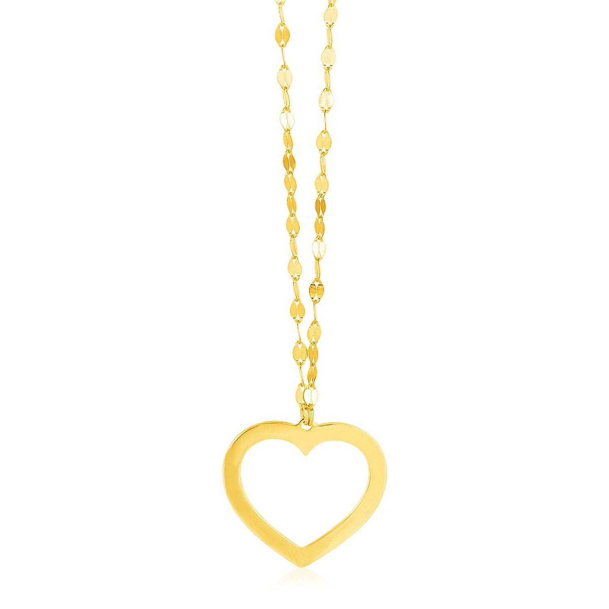 14k Yellow Gold Necklace with Reversible Heart Pendant - Sable Gold