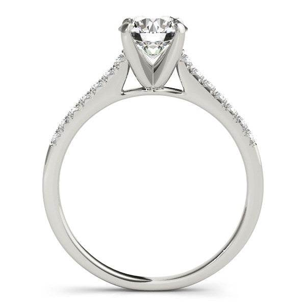 14k White Gold Single Row Scalloped Set Diamond Engagement Ring (1 1/8 cttw) - Sable Gold