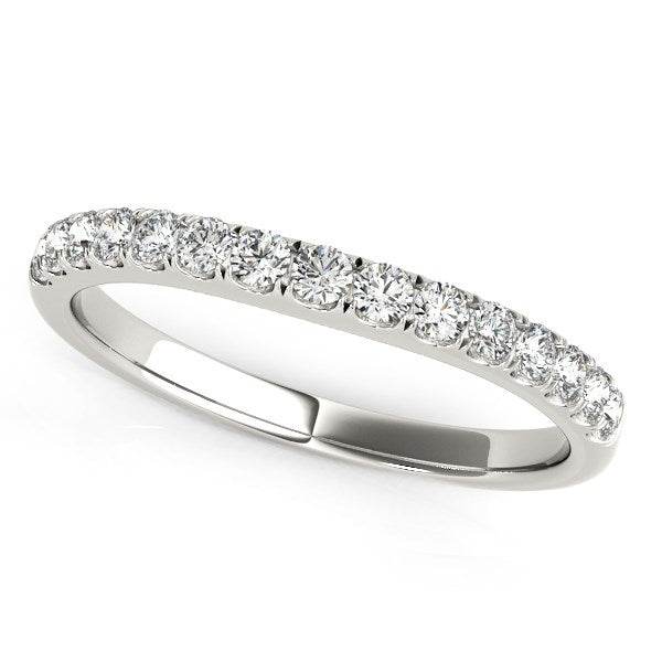 14k White Gold Pave Set Style Diamond Wedding Band (1/4 cttw) - Sable Gold