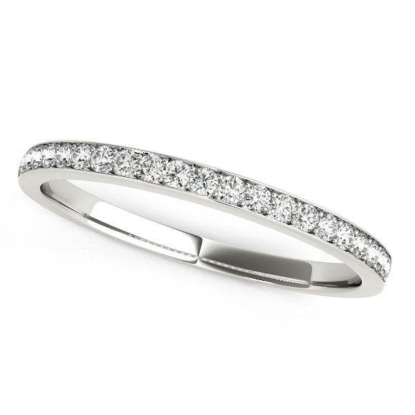 14k White Gold Prong Setting Round Diamond Wedding Band (1/5 cttw) - Sable Gold