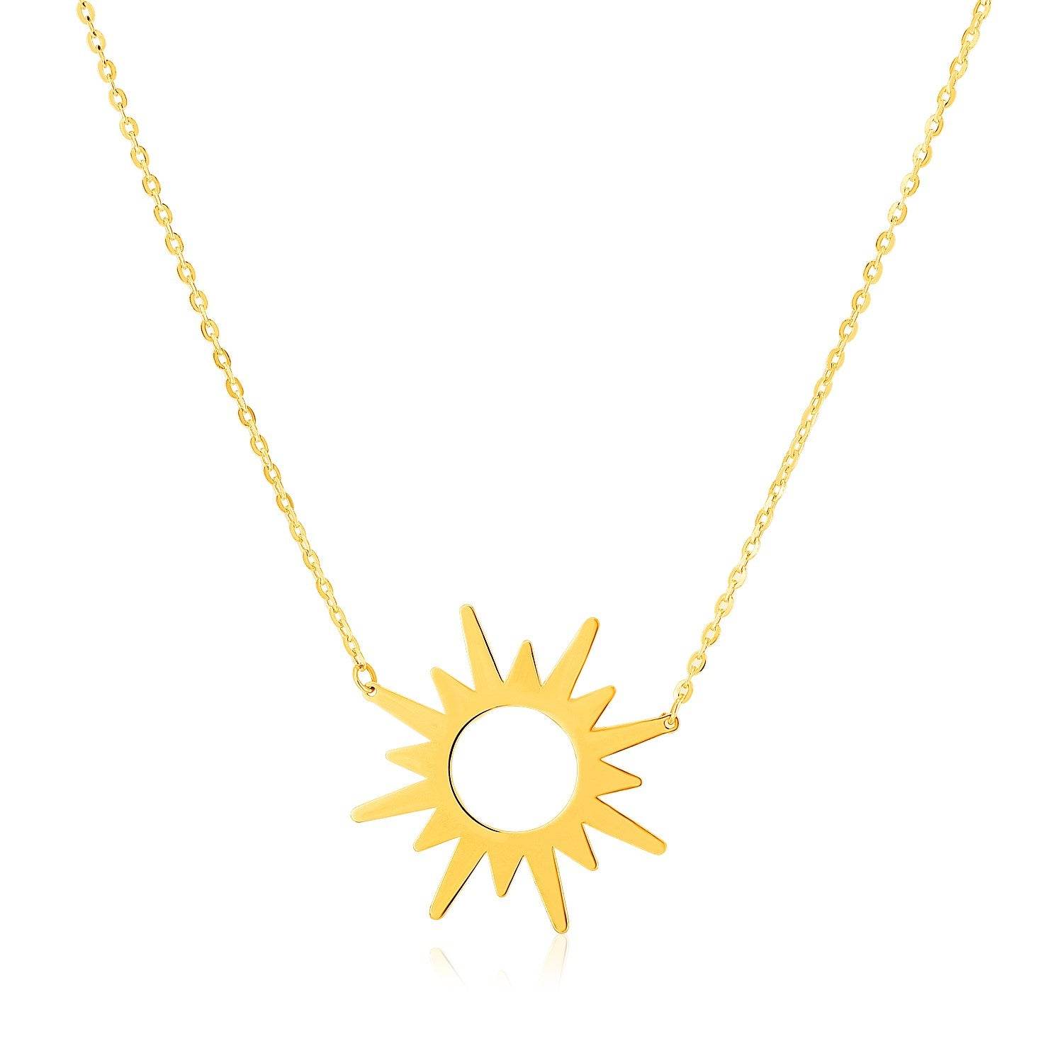 14K Yellow Gold Sunburst Necklace - Sable Gold