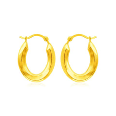 14k Yellow Gold Polished Oval Hoop Earrings - Sable Gold