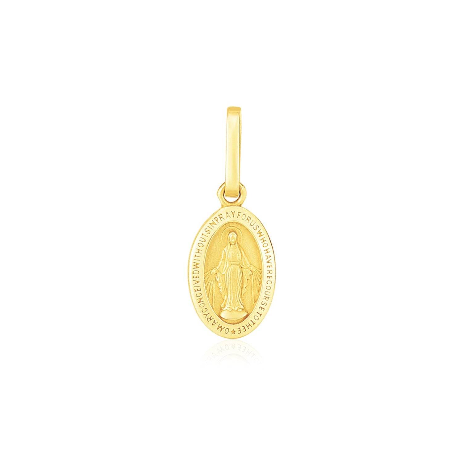 14k Yellow Gold Oval Religious Medal Pendant - Sable Gold