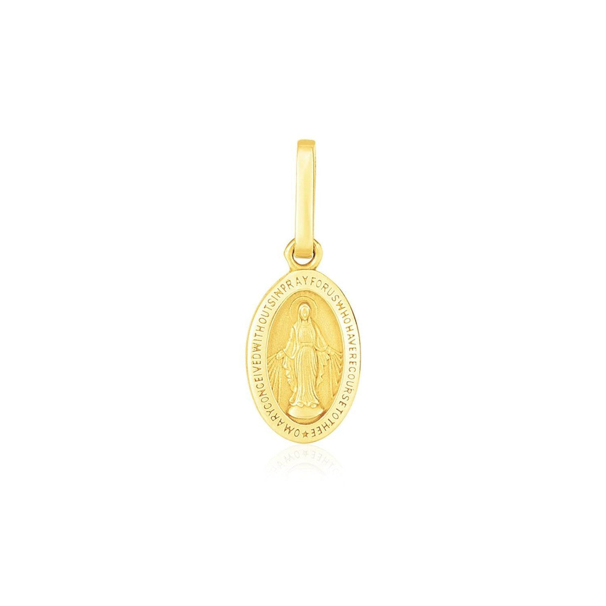 14k Yellow Gold Oval Religious Medal Pendant - Sable Gold