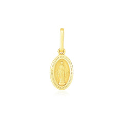 14k Yellow Gold Oval Religious Medal Pendant - Sable Gold