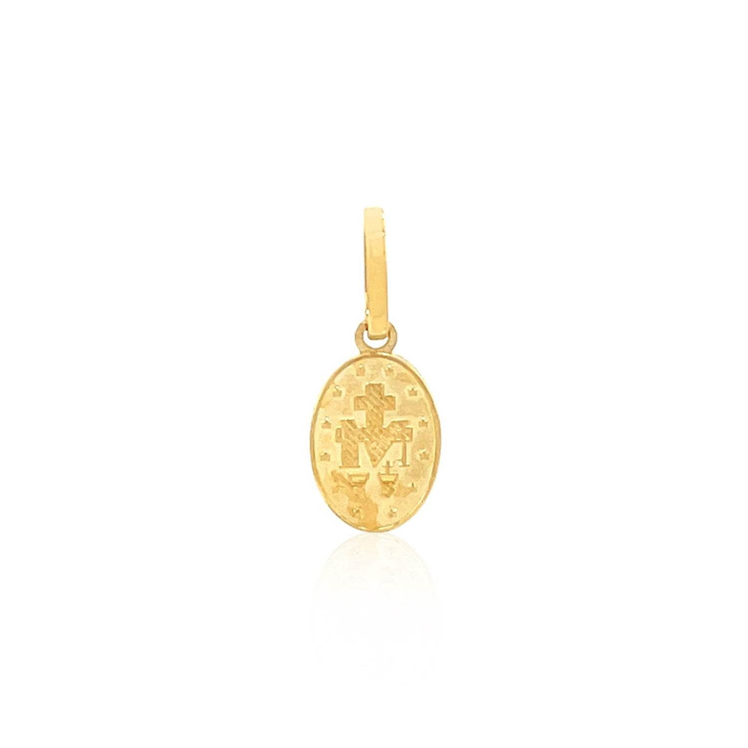 14k Yellow Gold Oval Religious Medal Pendant - Sable Gold