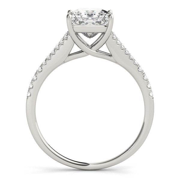 14k White Gold Princess Cut Split Shank Diamond Engagement Ring (1 1/8 cttw) - Sable Gold