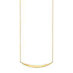 14k Yellow Gold Necklace with Polished Curved Bar Pendant - Sable Gold