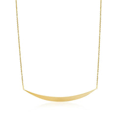 14k Yellow Gold Necklace with Polished Curved Bar Pendant - Sable Gold