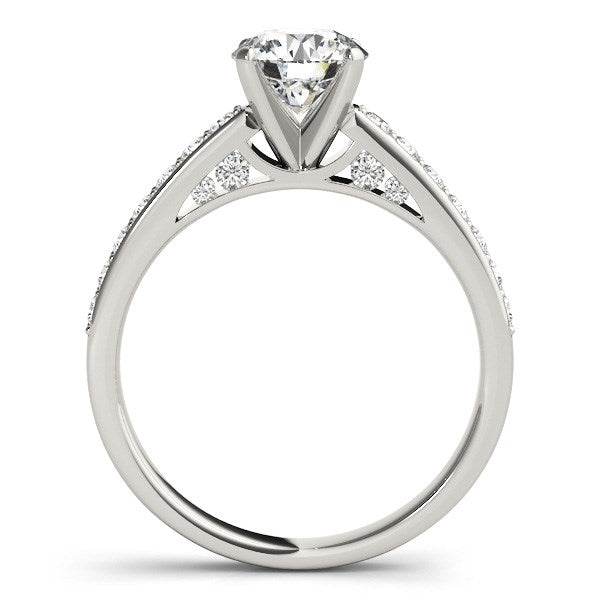 14k White Gold Single Row Prong Set Diamond Engagement Ring (1 3/8 cttw) - Sable Gold