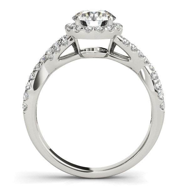 14k White Gold Entwined Split Shank Diamond Engagement Ring (1 1/2 cttw) - Sable Gold