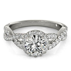 14k White Gold Entwined Split Shank Diamond Engagement Ring (1 1/2 cttw) - Sable Gold