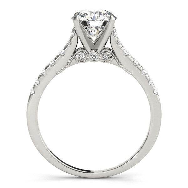 14k White Gold Diamond Engagement Ring With Single Row Band (1 3/4 cttw) - Sable Gold